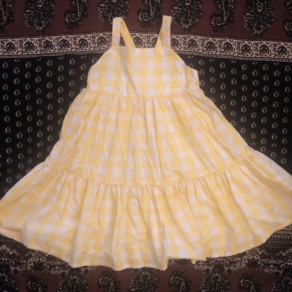 Girls Gymboree Yellow Plaid Summer Dress; Size 5T